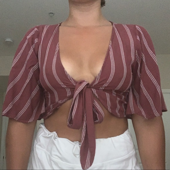Red & White Tie Top - Picture 2 of 5